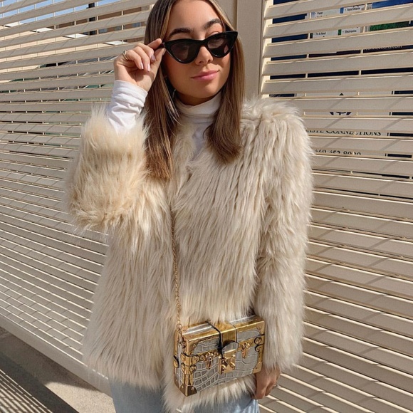 River Island Jackets & Blazers - White Faux Fur Coat